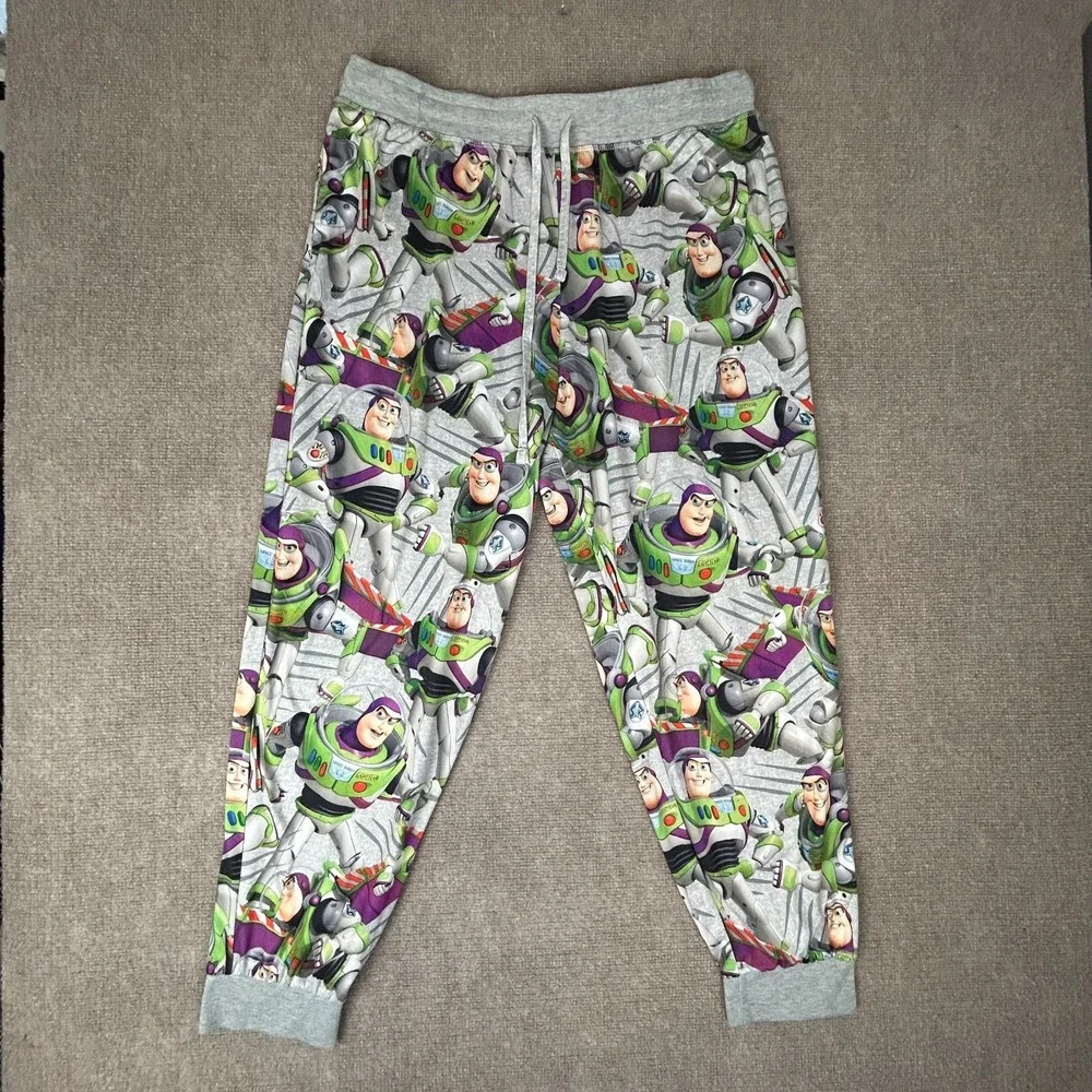Disney Pixar Toy Story Buzz Lightyear Sleep Pants Unisex XL Gray Graphic Print